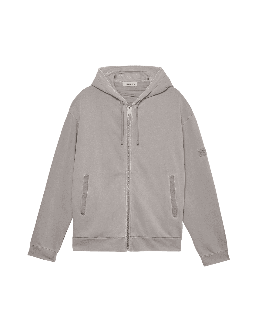 Felpa con cappuccio in cotone e nylon - immagine 1