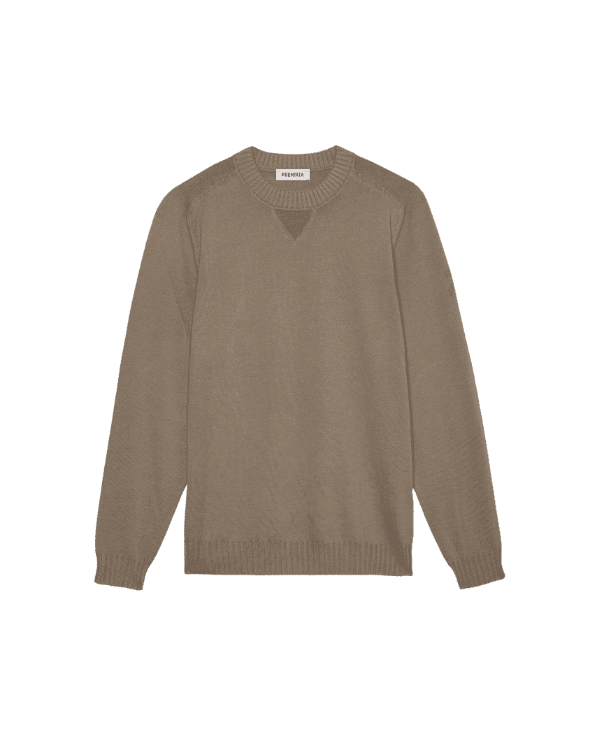Maglia girocollo in cotone con dettagli in nylon - immagine 1